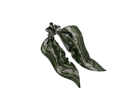 Long Tail Silk Scrunchie Scarf for Women's Hair Styling - Versatile Fashion Accessory - Ready to Ship