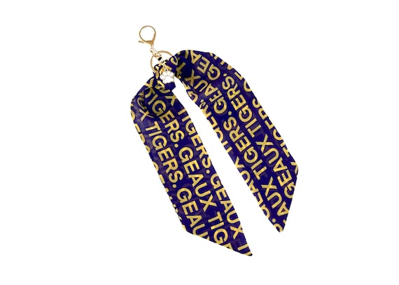 LSU Tiger Paw Keychain Scarf - Fan Gift for Students, Alumni & Tailgating - College Accessory - Ready to Ship