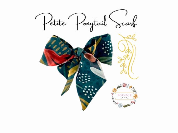 Short bow hair tie. Small fabric hair tie for ponytail, bun or handbag. Multicolor hair accessory. Ready to Ship