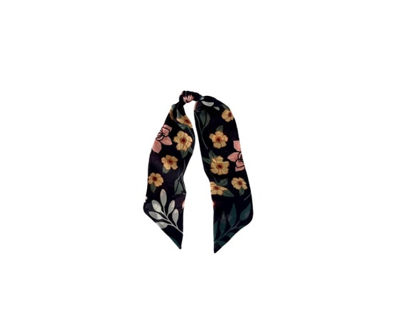 Floral hair bow for women, girls and teens - Versatile ponytail tie or handbag accent - Ready to Ship