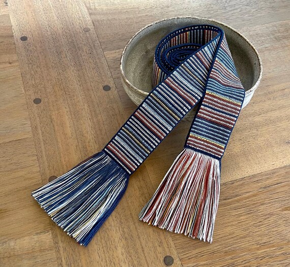 Woven Wrap Sash Belt with Fringe for Women, Teens - Adjustable Skinny Tie - Hippie Fashion Accessory