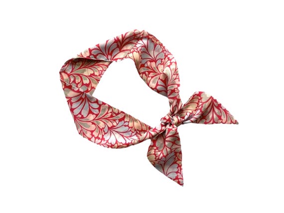 Versatile Fabric Hair Tie: Skinny Scarf for Ponytail, Bun, Neck, or as Handbag Accessory -  Ready to Ship