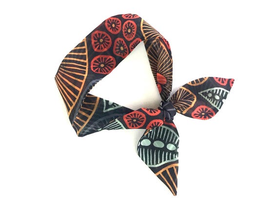 Versatile Abstract Fabric Hair Tie Scarf for Ponytail, Bun, Neck & Handbag - Lightweight Accessory - Ready to Ship