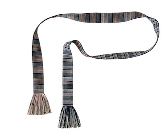 Woven Wrap Sash Belt with Fringe for Women, Teens - Adjustable Skinny Tie - Hippie Fashion Accessory