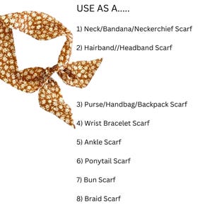 Ditzy Floral Hair Scarf: Versatile Fabric Tie for Ponytail, Bun, Neck, or Handbag Accessory image 3