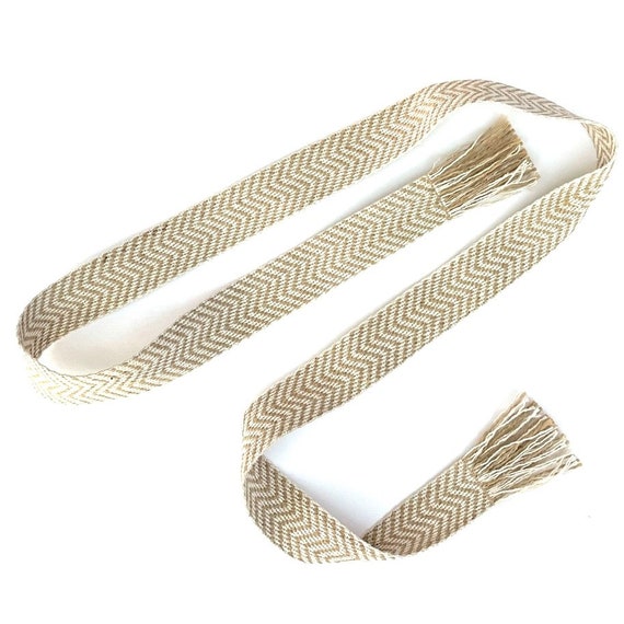 Woven sash belt for women, teen or tween. Adjustable tie belt with fringe for spring, summer or fall. Ready To Ship