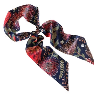 Wide Chiffon Scarf - Women Hair Wrap - Belt Sash -Lightweight Neck Scarf image 1