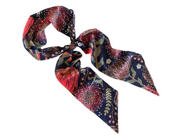 Wide Chiffon Scarf - Women Hair Wrap - Belt Sash -Lightweight Neck Scarf