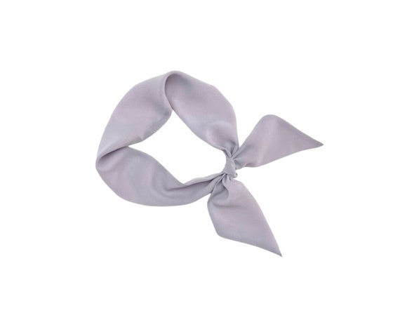 Lilac short hair scarf. Fabric hair tie for ponytail, bun, braid or handbag. Thin, small, skinny neck scarf for women. Ready to Ship
