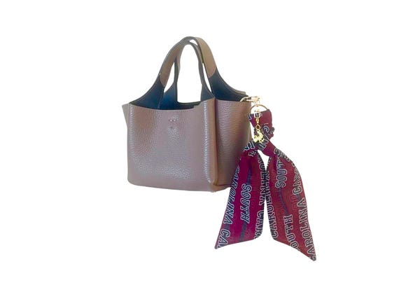 University of South Carolina Gamecocks Scarf Keychain including a Feisty Bird Charm. Gift for Fans, Students & Alumni - Ready to Ship