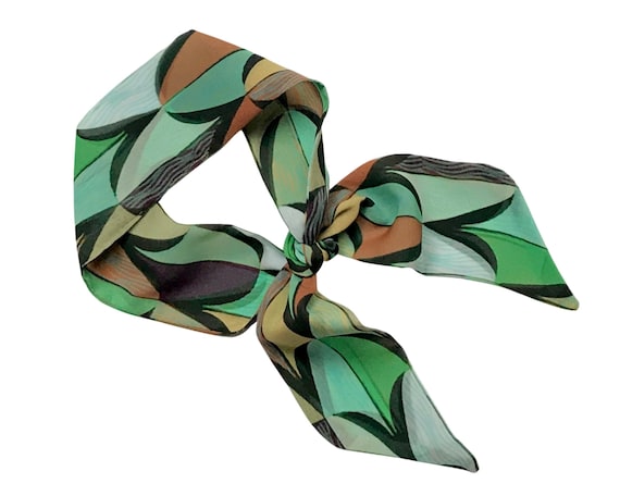 Short Hair Scarf. Fabric Hair Tie for Ponytail, Bun, Top Knot, Handbag. Thin, Small, Skinny Neck Scarf for Women. Ready to Ship