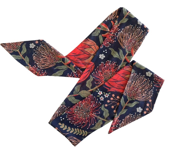 Wide Chiffon Scarf - Women Hair Wrap - Belt Sash -Lightweight Neck Scarf image 5