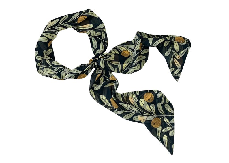Ladies wide scarf. Long scarf to use as a neck tie, belt sash, hair or hat scarf. Year around lightweight chiffon fabric. Ready to Ship image 1