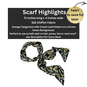 Ladies wide scarf. Long scarf to use as a neck tie, belt sash, hair or hat scarf. Year around lightweight chiffon fabric. Ready to Ship image 2