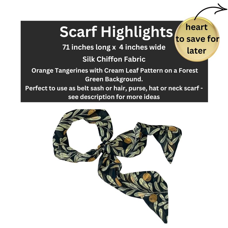 Ladies wide scarf. Long scarf to use as a neck tie, belt sash, hair or hat scarf. Year around lightweight chiffon fabric. Ready to Ship image 2