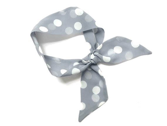 Chic lightweight fabric hair tie scarf. Perfect to use for neck, ponytail, bun, braid or top knot. Thin, Small, Skinny - Ready to Ship