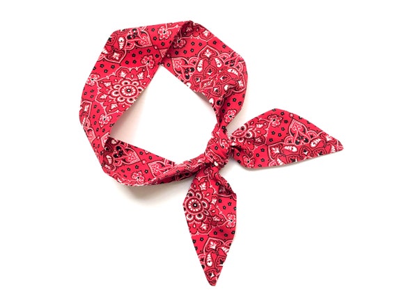 Short Skinny Neck Scarf Bandana Ponytail Hair Head Wrap Scarf Etsy