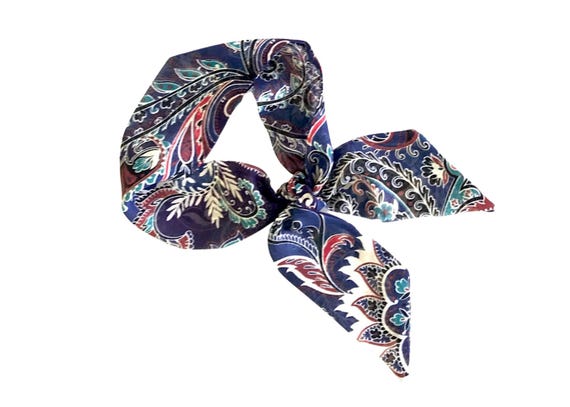 Versatile Fabric Hair Scarf: Ponytail Tie, Neck Accessory, Handbag Accent - Floral Pattern, Multiple Colors - Ready to Ship