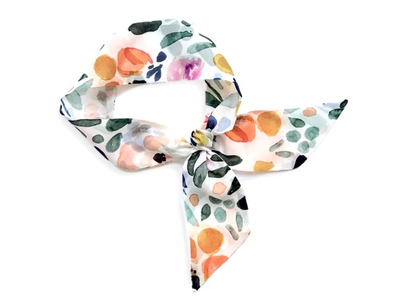 Short Skinny Neck Scarf Ponytail Hair Head Wrap Scarf Top Etsy
