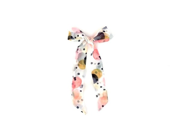 Versatile Narrow Fabric Hair Scarf for Women - Ponytail, Braid, Bun Accessory or Handbag Accent - Three Different Widths - Ready to Ship
