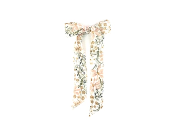 Chiffon hair bow for women - Versatile, trendy extra narrow fabric tie for multiple hairstyles and handbags. Ready to Ship