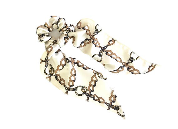 Extra Long Tail Scrunchie: Versatile Hair Accessory for Ponytails, Buns, or Petite Neck Scarf - Ready to Ship