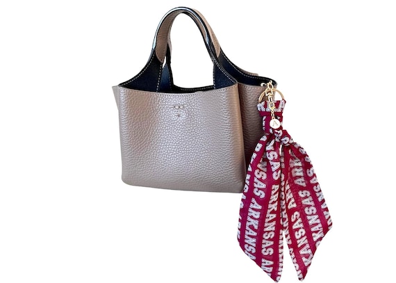 Arkansas Razorbacks Scarf Keychain with 'A' Charm - ARK Fan Gift for Students, Alumni & Hogs of Ark Supporters - Ready to Ship