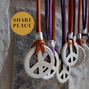 Peace Sign Necklace, 60s 70s Mens Womens Hippie Jewelry, Multiple Colors, Best Selling Items, Ready To Ship