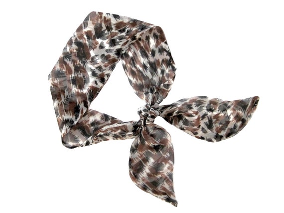 Short hair scarf. Fabric hair tie for ponytail, messy bun, top knot or handbag. Thin, small, skinny women's neck scarf. Ready to Ship
