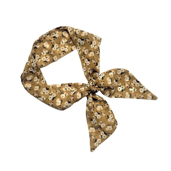 Short hair scarf. Fabric hair tie for ponytail, bun, top knot or handbag. Thin, narrow, skinny women's neck scarf. Ready to Ship