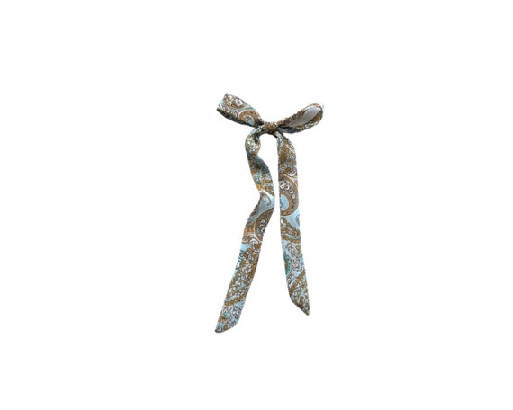 Extra narrow short hair scarf. Fabric hair tie for ponytail, braid, bun or handbag. Offered in Three Different Widths. Ready to Ship