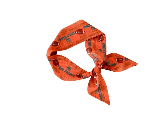 Miami Dolphins Women's Skinny Scarf for Ponytail, Bun or Handbag - Perfect Fan Gift