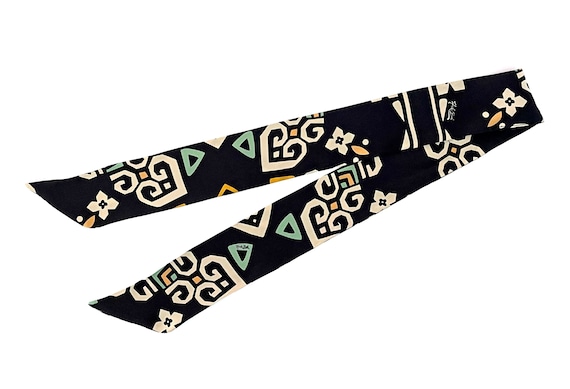 Navy blue long scarf. Fabric hair tie for ponytail, bun, top knot, braid, handbag or hat. Neck scarf for women. Ready to Ship