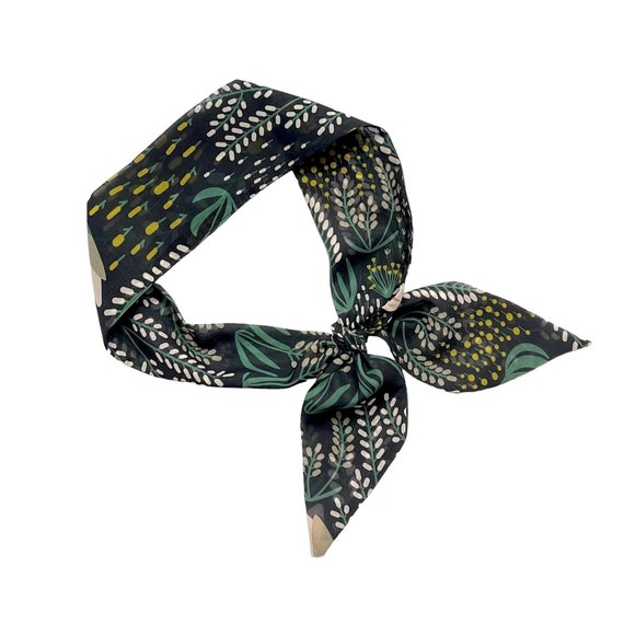 Floral Fabric Hair Tie: Versatile Skinny Scarf for Ponytail, Bun, Neck, or Purse Accessory - Ready to Ship
