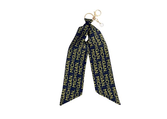 University of Michigan Scarf Keychain with 'M' Charm - U-M Fan Gift for Students, Alumni & Wolverine Supporters