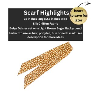 Ditzy Floral Hair Scarf: Versatile Fabric Tie for Ponytail, Bun, Neck, or Handbag Accessory image 2