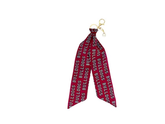 Georgia Bulldogs Scarf Keychain with 'G' Charm - UGA Fan Gift for Students, Alumni & Dawgs Supporters