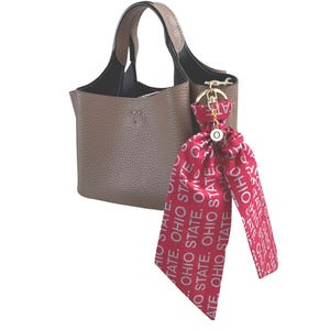 Ohio State University Scarf Keychain including Letter "O" Charm. Gift and Gear for Fans, Students & Alumni - Ready to Ship Ohio State Print