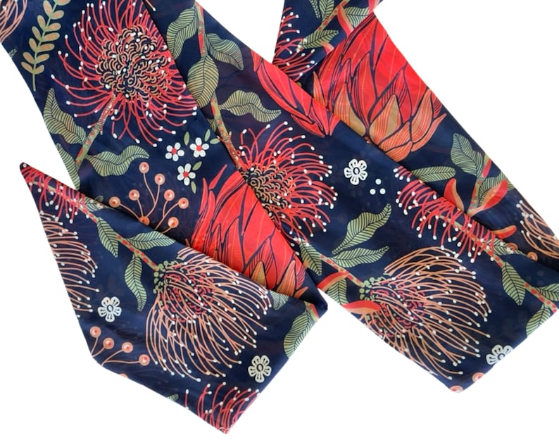 Wide Chiffon Scarf - Women Hair Wrap - Belt Sash -Lightweight Neck Scarf image 6