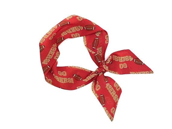 San Francisco 49ers Women's Skinny Scarf for Ponytail, Bun or Handbag - Perfect Fan Gift - Ready to Ship