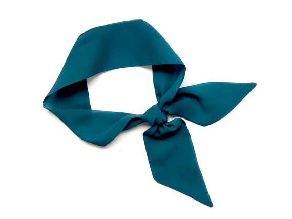 Teal Green Fabric Hair Tie: Versatile Accessory for Ponytail, Bun, Braid, Neck, or Handbag - Ready to Ship
