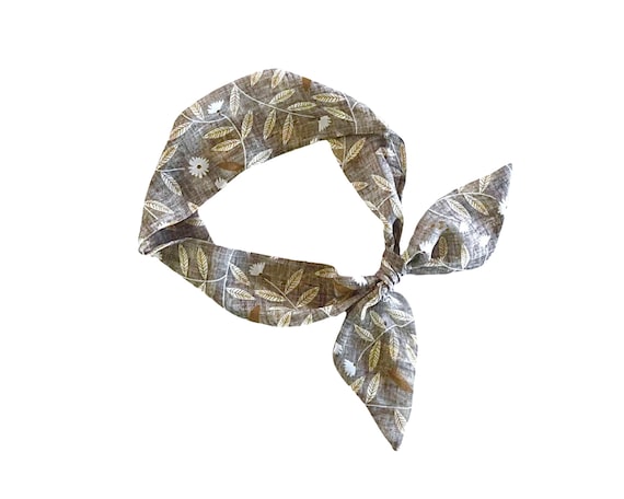 Short hair scarf. Fabric hair tie for ponytail, bun, braid or handbag. Lightweight neck scarf for women.  Ready to Ship