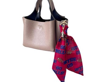 Buffalo Bills Football Scarf Keychain with Charm - Fan Gift, Tailgate Accessory, NFL Team Merchandise