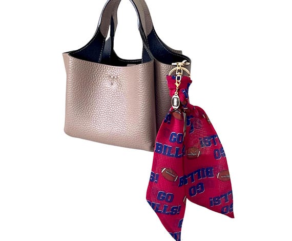 Buffalo Bills Football Scarf Keychain with Charm - Fan Gift, Tailgate Accessory, NFL Team Merchandise