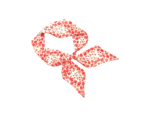 Floral Fabric Hair Tie: Versatile Scarf for Ponytail, Bun, Braid, Handbag Accessory - Thin & Stylish - Ready To Ship