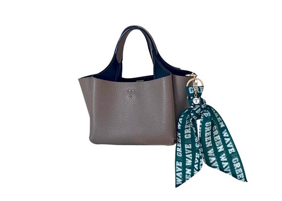 Tulane Green Wave Scarf Keychain with "T" Charm -  Fan Gift for Students, Alumni & Supporters - Ready to Ship