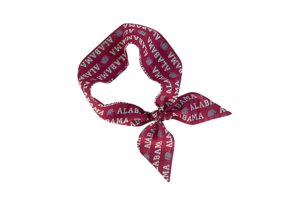 Alabama Crimson Roll Tide Fabric Hair Tie - Versatile Accessory for Ponytail, Bun, Braid, or Handbag - Ready To Ship