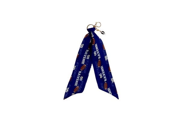Baltimore Ravens Football Scarf Keychain with Charm - Fan Gift, Tailgate Accessory, NFL Team Merchandise