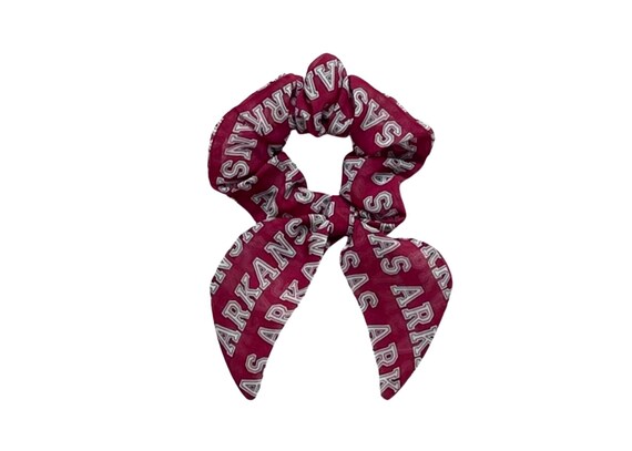 Arkansas Razorbacks Scrunchie Bow, Game Day Hair Tie, Woo Pig Sooie Spirit, Tailgate Football Accessory, College Fan Gift