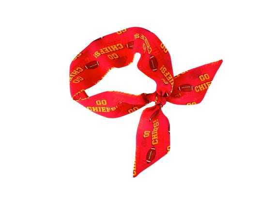 KC Chiefs Women's Skinny Scarf for Ponytail, Bun or Handbag - Perfect Fan Gift - Ready to Ship
